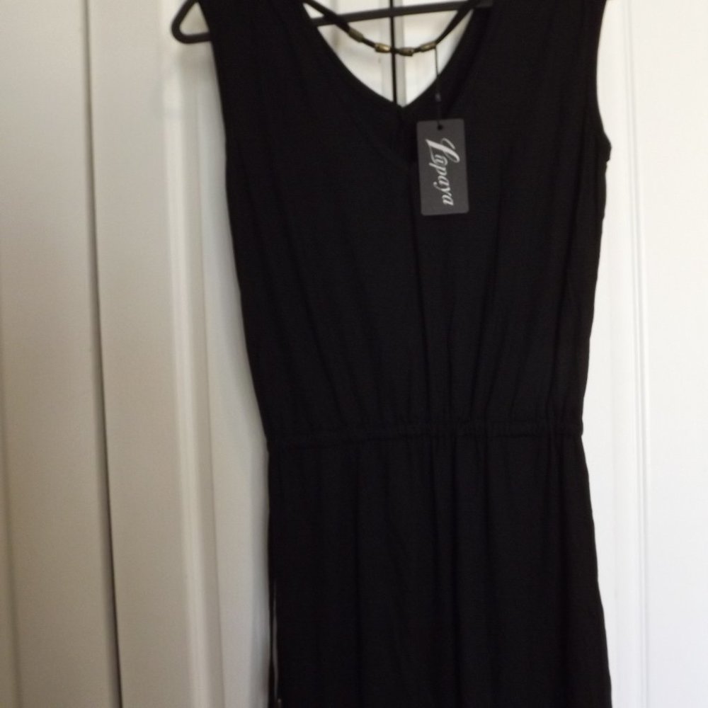 Lapaya V Neck Beach Dress Black NWT